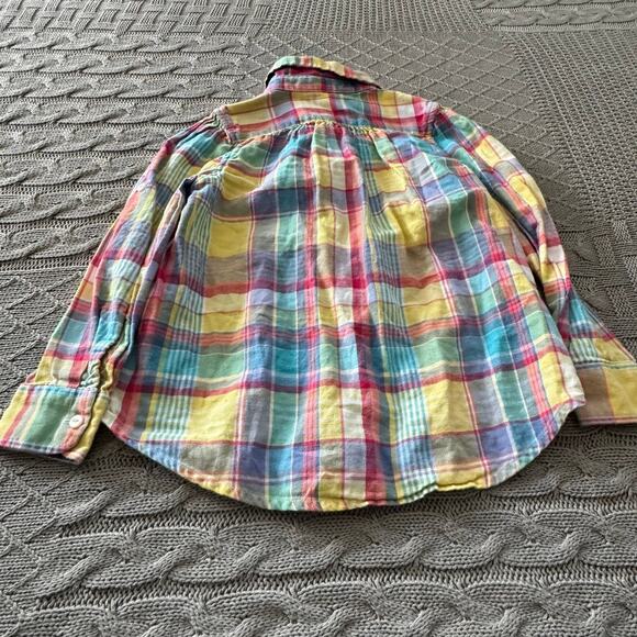 Ralph Lauren Pastel Plaid Ruffled Button Down ~ 5 - Picture 7 of 9